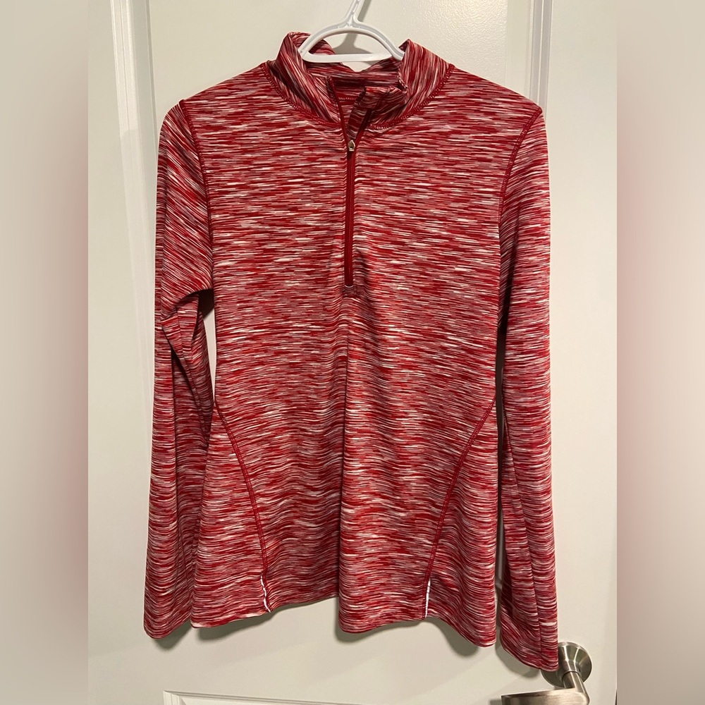 90 Degree By Reflex Red and White Striped Pullover
